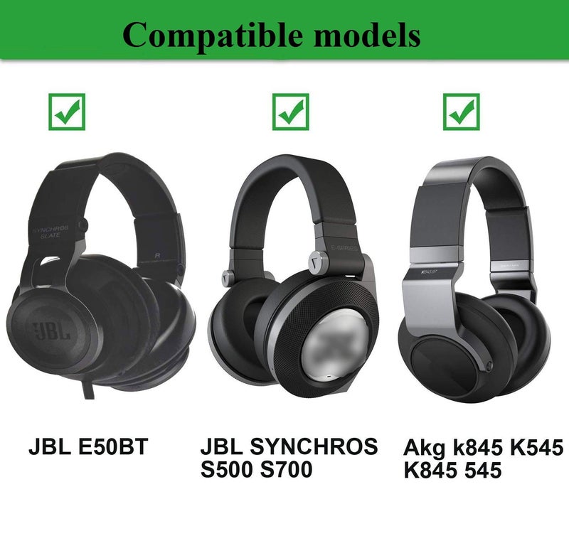 VEVER VEKEFF Replacement Earpads Cushion Ear Pads Seals for JBL SYNCHROS E50BT E50 S500 S700 Wireless Headphones (Black) - Image 4